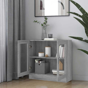 Grauer Vitrinenschrank Sonoma, 82,5 cm