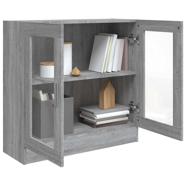 Grauer Vitrinenschrank Sonoma, 82,5 cm