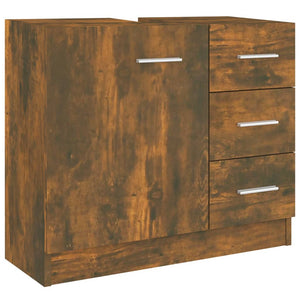 Waschbeckenschrank Räuchereiche 63 cm
