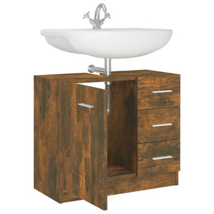 Waschbeckenschrank Räuchereiche 63 cm