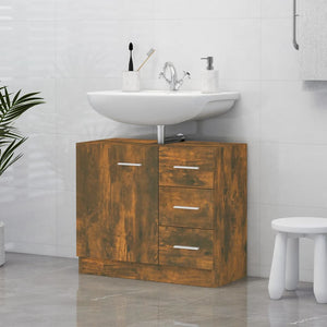 Waschbeckenschrank Räuchereiche 63 cm