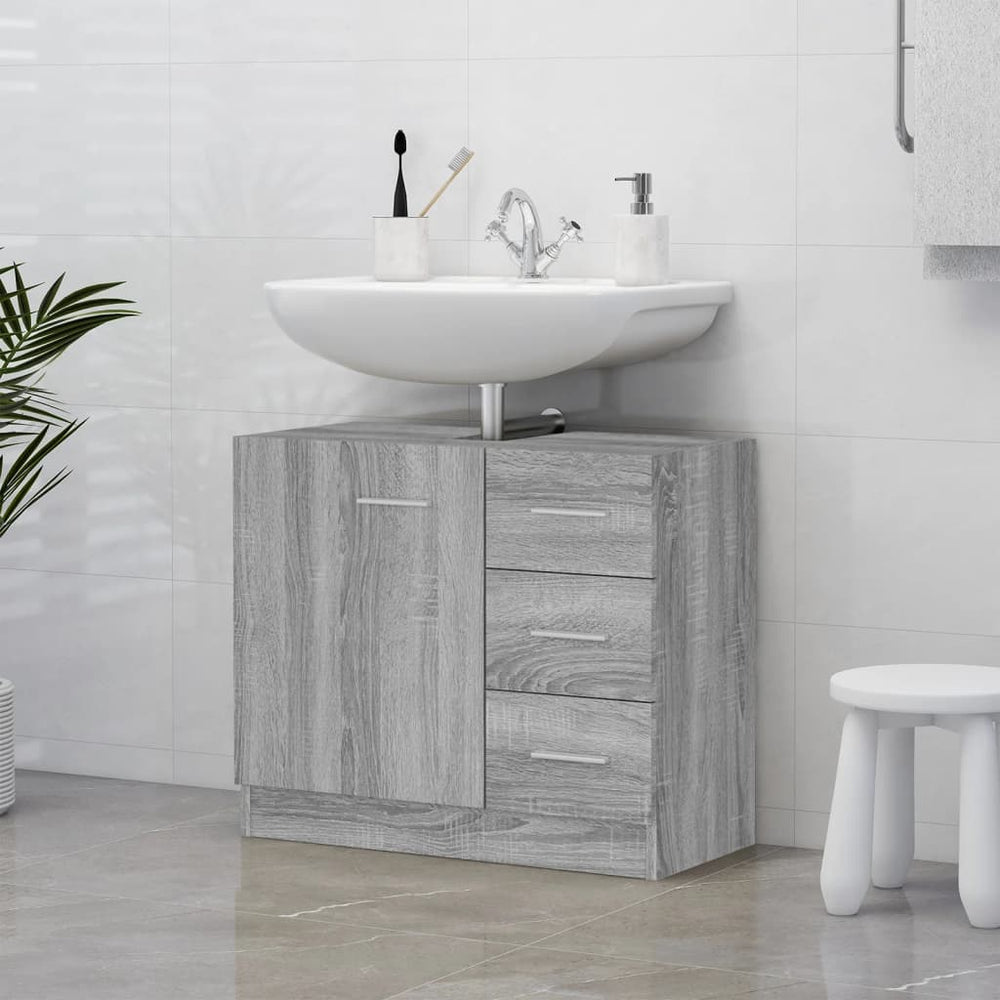 vidaXL Meuble sous-lavabo gris Sonoma 63x30x54 cm aggloméré