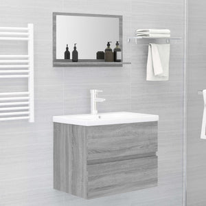 Badspiegel Grau Sonoma 60 cm mit Ablage