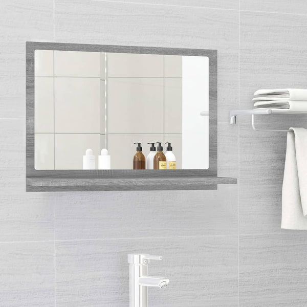Badspiegel Grau Sonoma 60 cm mit Ablage