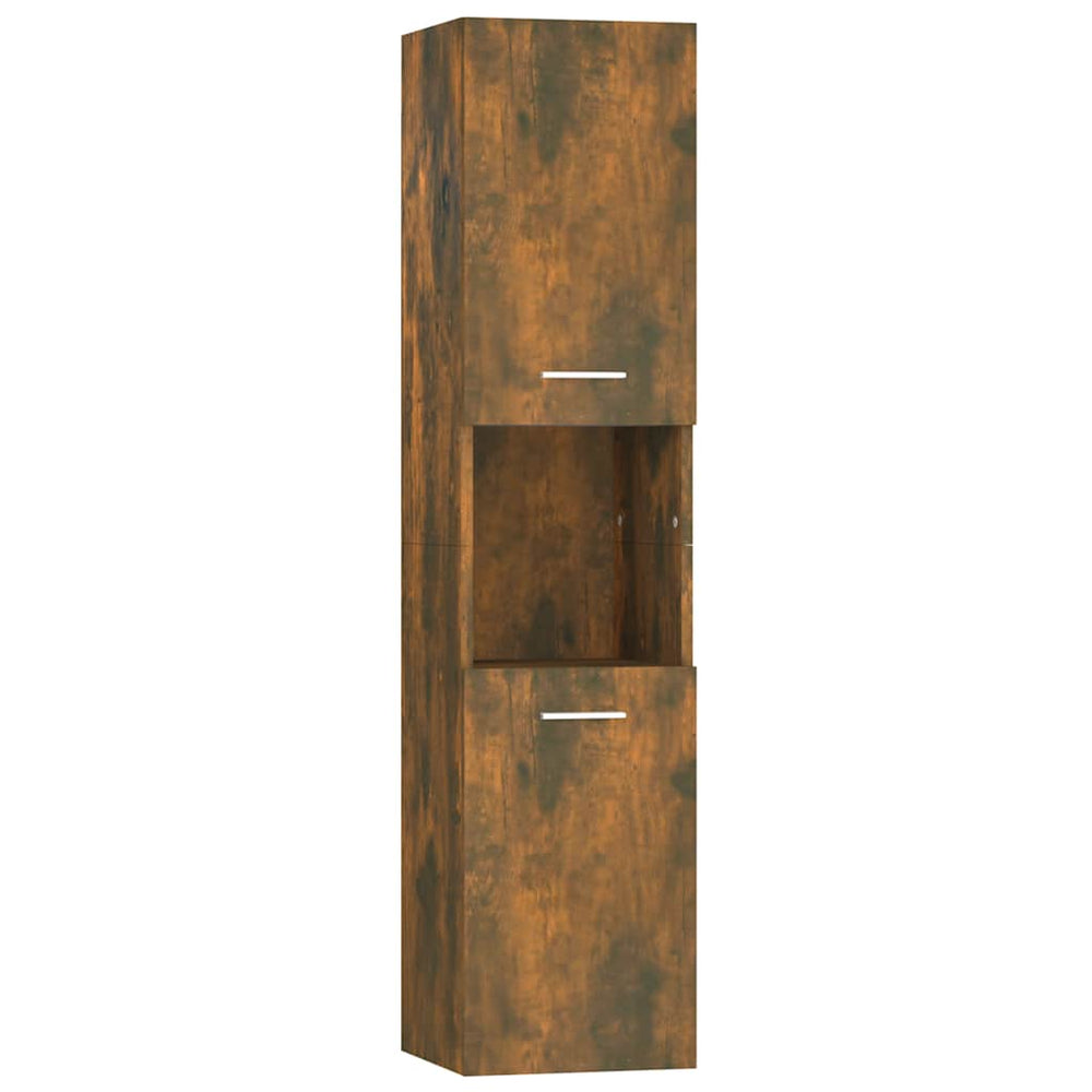 vidaXL Armoire de salle de bain chêne fumé 30x30x130 cm bois d'ingénierie