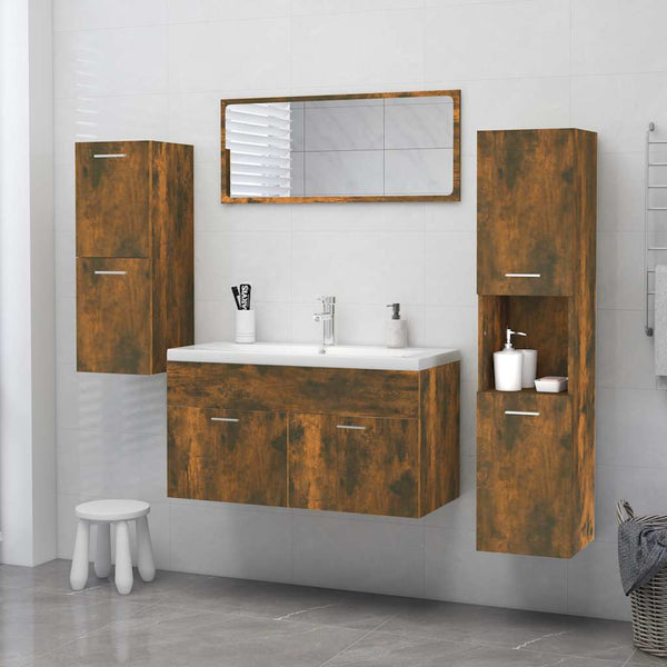 Badezimmerschrank Räuchereiche 30x30x130 cm