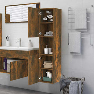 Badezimmerschrank Räuchereiche 30x30x130 cm