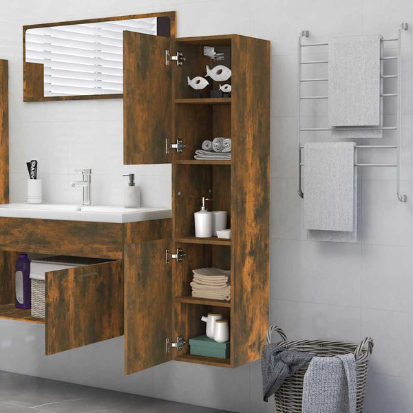Badezimmerschrank Räuchereiche 30x30x130 cm