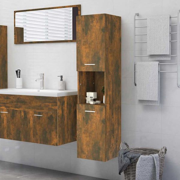 Badezimmerschrank Räuchereiche 30x30x130 cm
