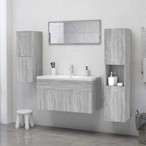 Badezimmerschrank Grau Sonoma 30x30x130 cm