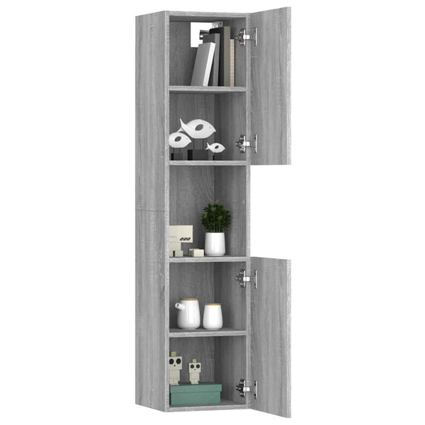 Badezimmerschrank Grau Sonoma 30x30x130 cm