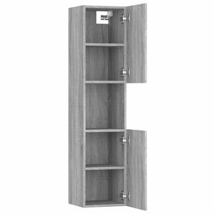 Badezimmerschrank Grau Sonoma 30x30x130 cm