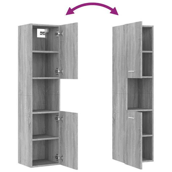 Badezimmerschrank Grau Sonoma 30x30x130 cm