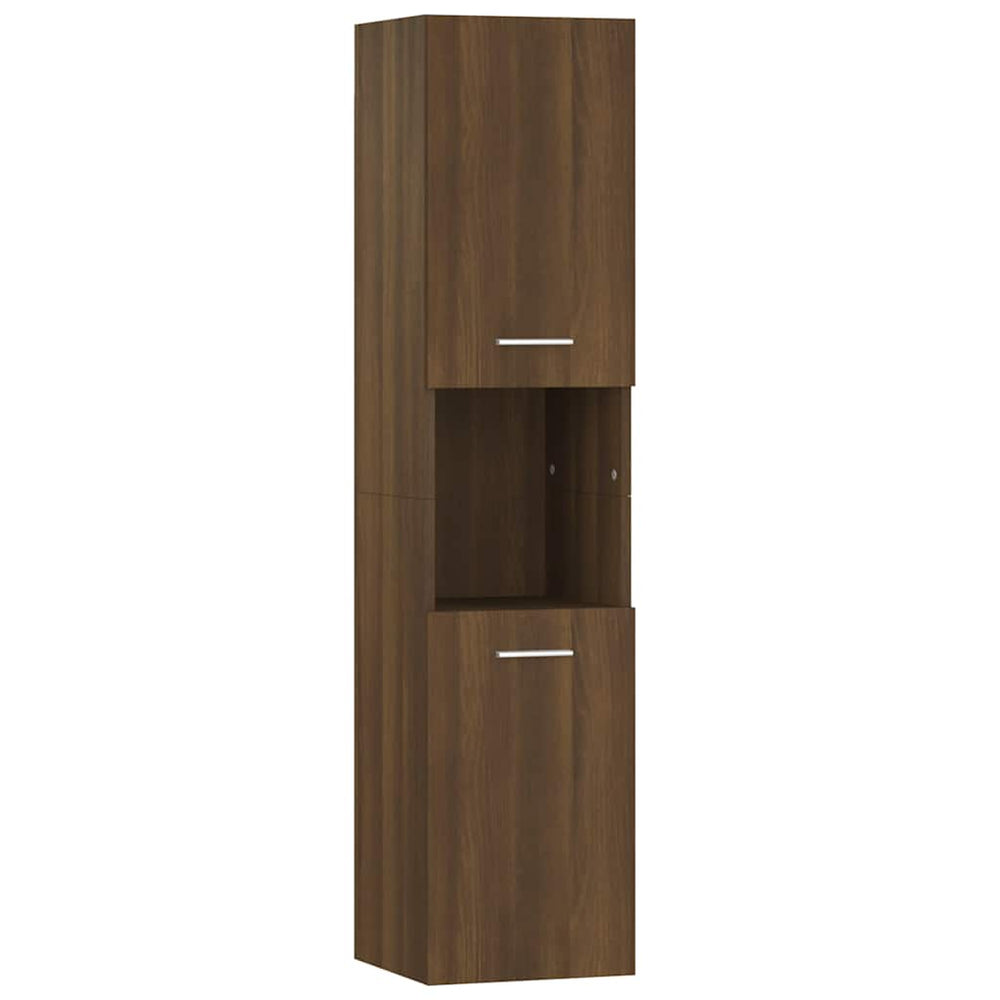 vidaXL Meuble de salle de bain chêne marron 30x30x130 cm en bois d'ingénierie