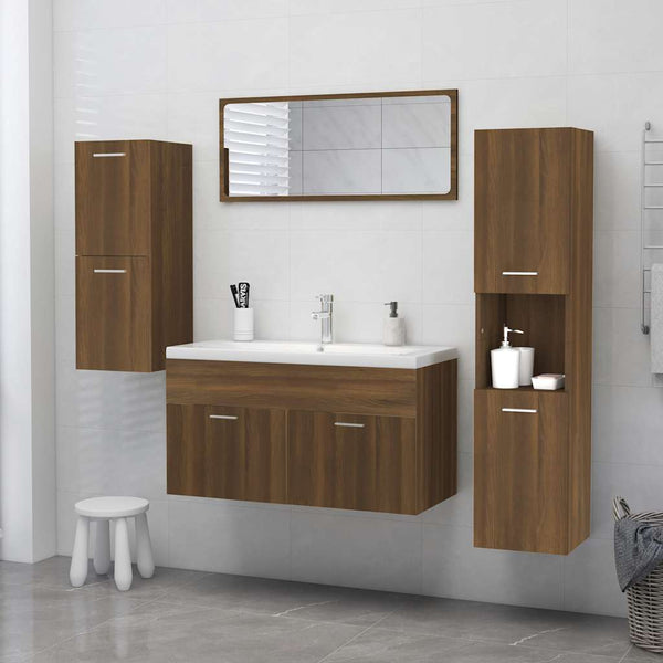 Badezimmerschrank Braun Eichenoptik 30x30x130cm