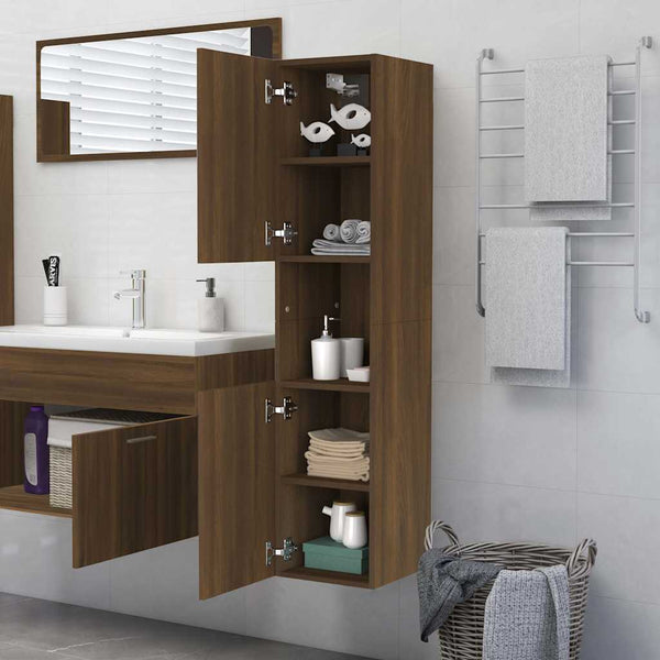Badezimmerschrank Braun Eichenoptik 30x30x130cm