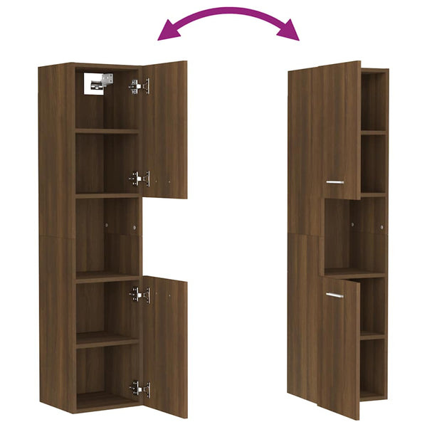 Badezimmerschrank Braun Eichenoptik 30x30x130cm