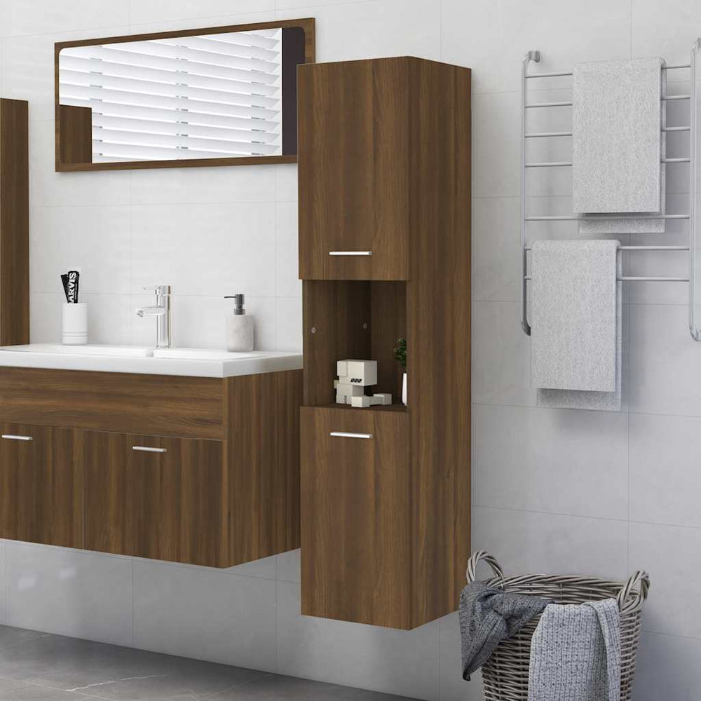 vidaXL Meuble de salle de bain chêne marron 30x30x130 cm en bois d'ingénierie