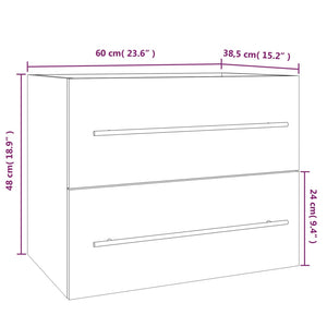 Waschbeckenschrank Grau Sonoma 60 cm