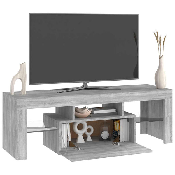 TV-Schrank mit LED Grau Sonoma 120 cm