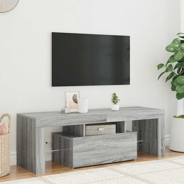 TV-Schrank mit LED Grau Sonoma 120 cm