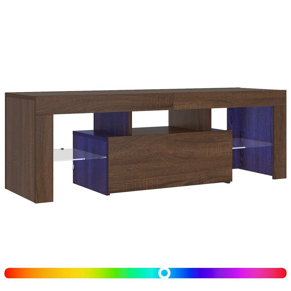 TV-Schrank mit LED Braun Eichen-Optik 120cm