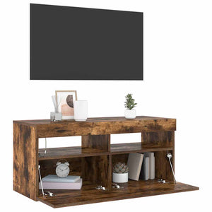 TV-Schrank Räuchereiche mit LED 90 cm
