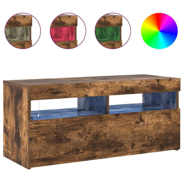 TV-Schrank Räuchereiche mit LED 90 cm