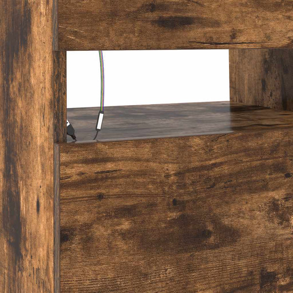 TV-Schrank Räuchereiche mit LED 90 cm