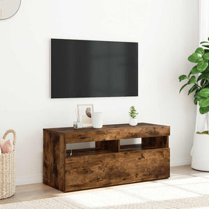 TV-Schrank Räuchereiche mit LED 90 cm