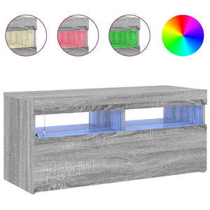 TV-Schrank mit LED Grau Sonoma 90 cm