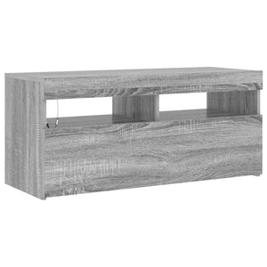 TV-Schrank mit LED Grau Sonoma 90 cm