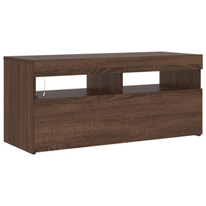 TV-Schrank mit LED Braun Eichen-Optik 90 cm