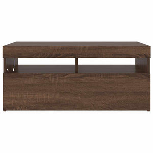 TV-Schrank mit LED Braun Eichen-Optik 90 cm