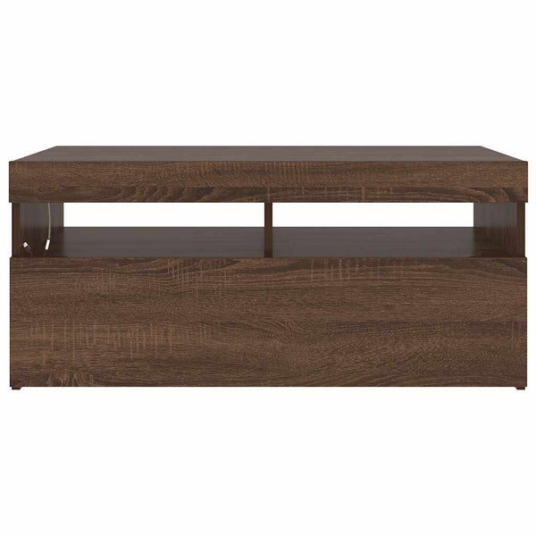 TV-Schrank mit LED Braun Eichen-Optik 90 cm