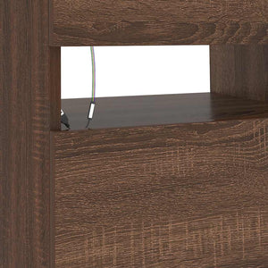 TV-Schrank mit LED Braun Eichen-Optik 90 cm