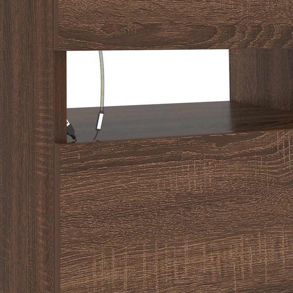 TV-Schrank mit LED Braun Eichen-Optik 90 cm