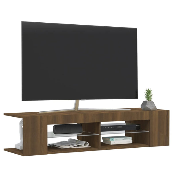 TV-Schrank Braun Eichen-Optik mit LED
