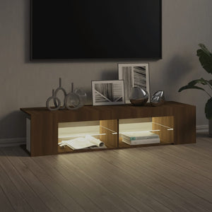 TV-Schrank Braun Eichen-Optik mit LED