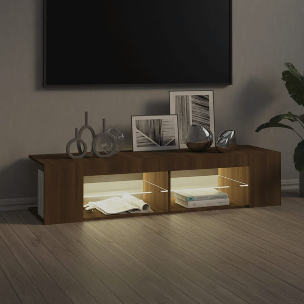 TV-Schrank Braun Eichen-Optik mit LED