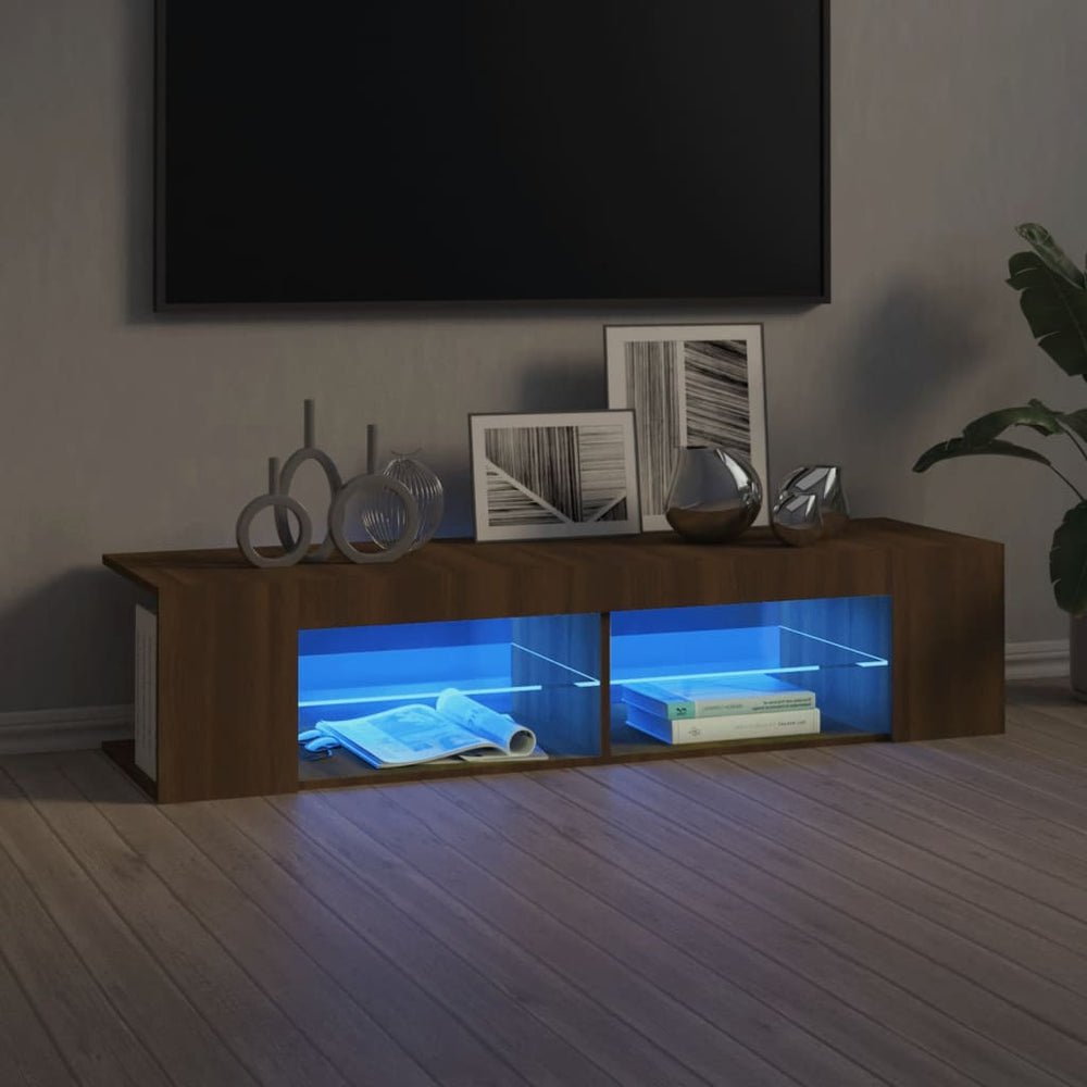 TV-Schrank Braun Eichen-Optik mit LED