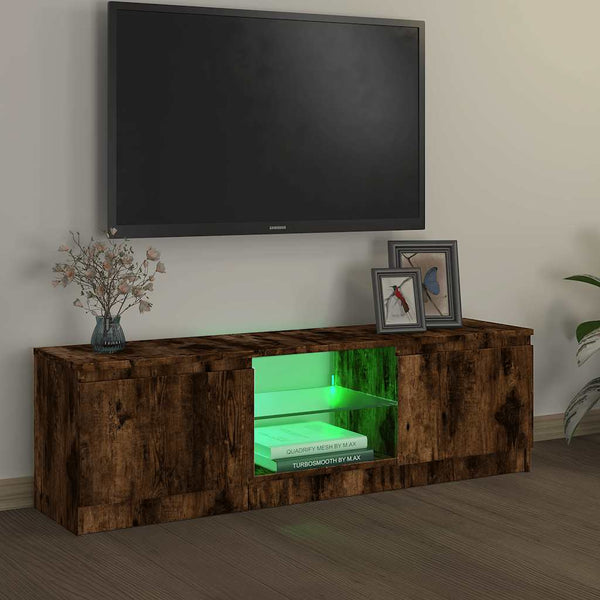TV-Schrank Räuchereiche mit LED 120 cm