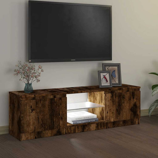 TV-Schrank Räuchereiche mit LED 120 cm