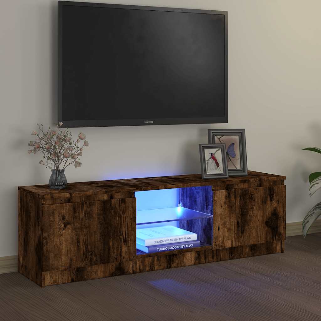 TV-Schrank Räuchereiche mit LED 120 cm