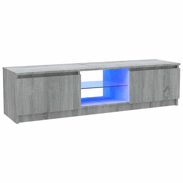 TV-Schrank mit LED-Leuchten Grau Sonoma 120 cm