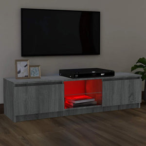 TV-Schrank mit LED-Leuchten Grau Sonoma 120 cm