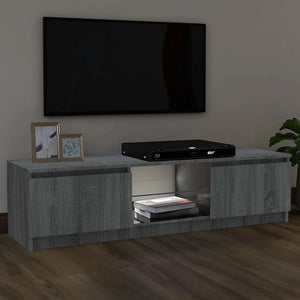 TV-Schrank mit LED-Leuchten Grau Sonoma 120 cm