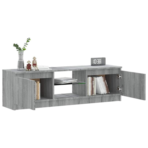 TV-Schrank mit LED-Leuchten Grau Sonoma 120 cm