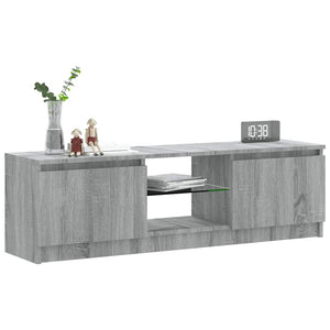 TV-Schrank mit LED-Leuchten Grau Sonoma 120 cm