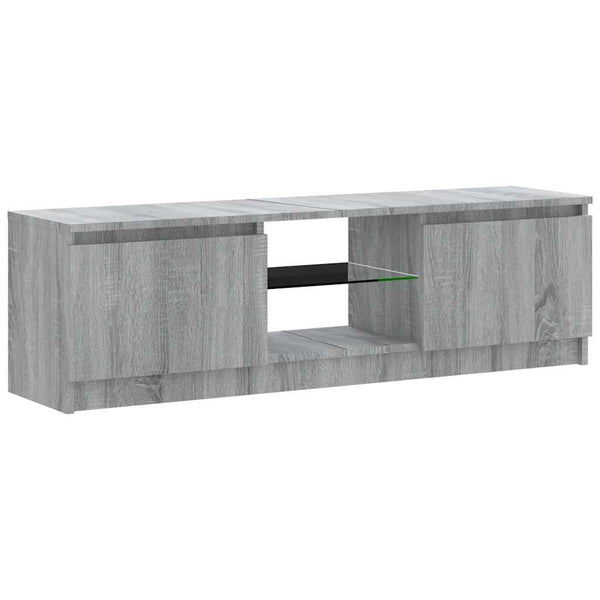 TV-Schrank mit LED-Leuchten Grau Sonoma 120 cm